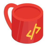 Premium download icon of cup coding vector
