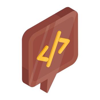 A colored design icon of coding chat vector