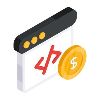 icono de diseño perfecto de codificación web vector