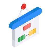 Conceptual flat isometric design icon of hierarchy vector