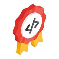 Modern design icon of coding badge vector