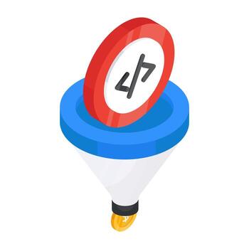 An icon design of coding filtration vector