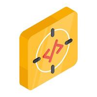 A beautiful design icon of coding target vector