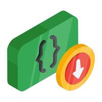A unique design icon of coding download vector