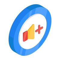 An isometric design icon of add volume vector