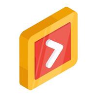 Conceptual isometric design icon of play forward button vector