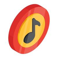 Perfect design icon of music note vector