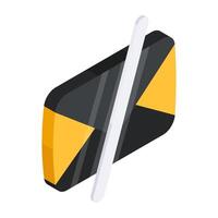 Conceptual isometric design icon of no mail vector