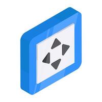 Conceptual flat isometric design icon of control buttons vector