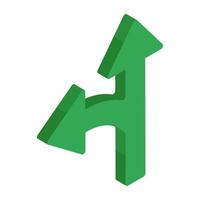 Modern style icon of forward and left arrow vector