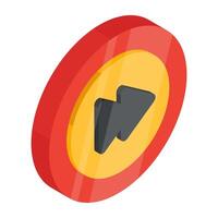 Conceptual isometric design icon of play forward button vector