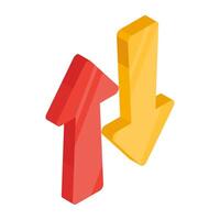 Editable design icon of opposite direction arrows vector