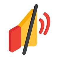 A isometric design icon of speaker off vector