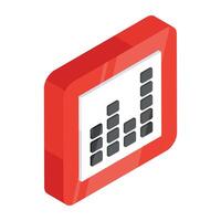 An editable design icon of sound bars vector