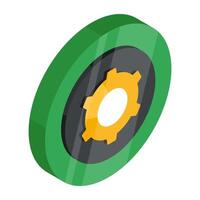 Editable design icon of gear vector