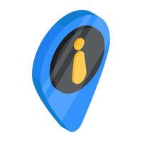 Information sign inside placeholder, icon of location info vector