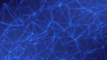 digital azul fundo com pontos e linhas. abstrato digital conexão comovente pontos e linhas. tecnologia fundo. rede conexão estrutura.4k video