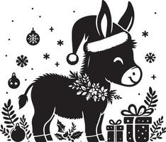A cartoon of a donkey with a happy face vector