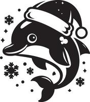 black and white image of a dolphin jumping out of the water generative vector