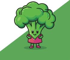 Fresh Vegetable broccoli isolated icon. broccoli for farm market, vegetarian salad recipe design illustration in flat style vector