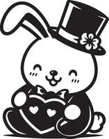 Rabbit shadow silhouette Bunny black side design for happy easter egg day on transparent background vector