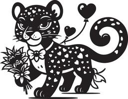 A drawing of a leopard with dots on it vector