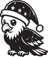 cute toucan wearing a Christmas hat poses against a simple white background Generative vector