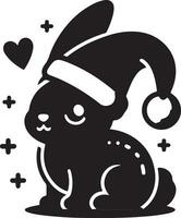 Festive Bunny in Christmas Elf Attire vector