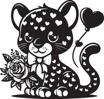 A drawing of a leopard that has the word cheetah on it vector