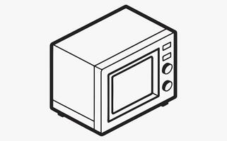 Simple Microwave Line Drawing clipart vector