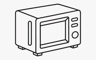 Hand-Drawn Microwave Line Art image clipart vector