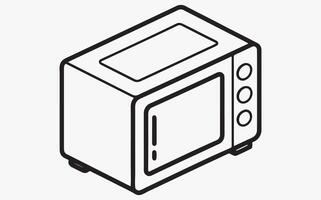 Simple Microwave Line Drawing clipart image illustration vector