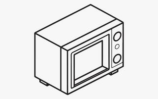 Simple Microwave Line Drawing art image clipart illustration minimalist vector