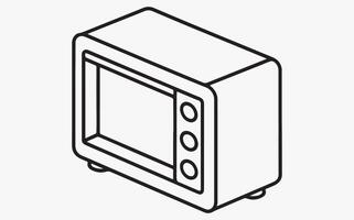 Simple Microwave Line Drawing art image clipart vector