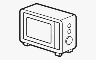 Hand-Drawn Microwave Line Art vector