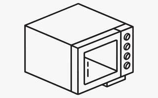 Modern Microwave Illustration Outline image vector