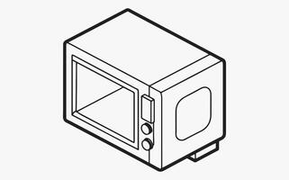 minimalist Microwave Line Drawing art vector