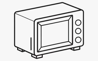 minimalist Microwave Line Drawing art image vector