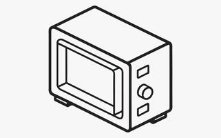 Simple Microwave Line Drawing clipart image vector