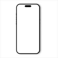 Smartphone mockup, modern mobile phone template, technology icon with blank screen, simple smart design vector