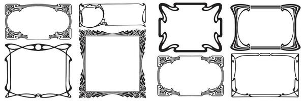Frames with style Art Nouveau ornament set. vector