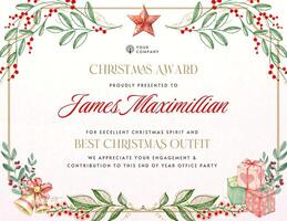 Christmas Office Party Certificate template