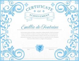 Cerificate of Achievement in Victorian Classic Style template