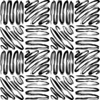 Aesthetic Contemporary printable seamless pattern with abstract line, dot, shape brush stroke in black and white colors. Boho background in minimalist style Illustration for wallpaper fabric vector