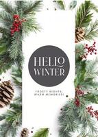 Hello Winter Party Invitation Card template