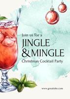 Christmas Cocktail Party Invitation Card template