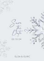 Snowflake Wedding Invitation template