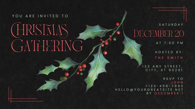 Minimalist Christmas Gathering Party Invitation for Twitter Post
