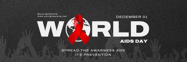 aids day banner header for social media twitter template
