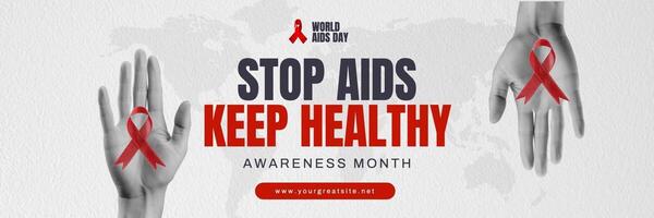 aids day awareness social media twitter header template